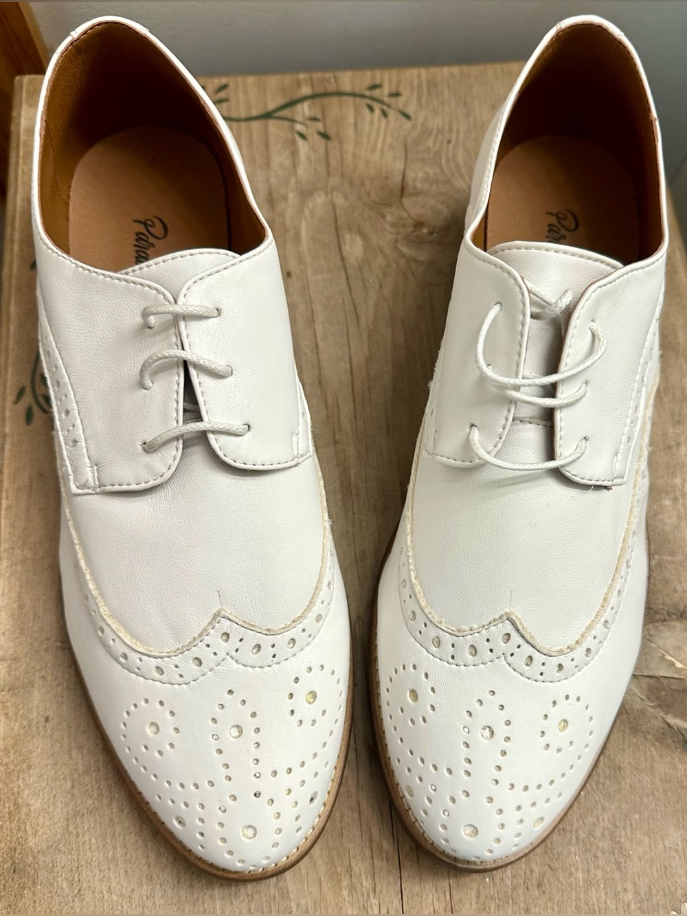 Men's White Brogue Derby Shoes - Classic Lace-Up Oxfords